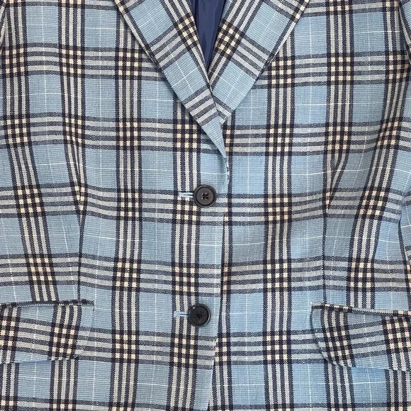 Giorgio’s of Palm Beach Blazer/Jacket, Blue Plaid, Italian women 42R